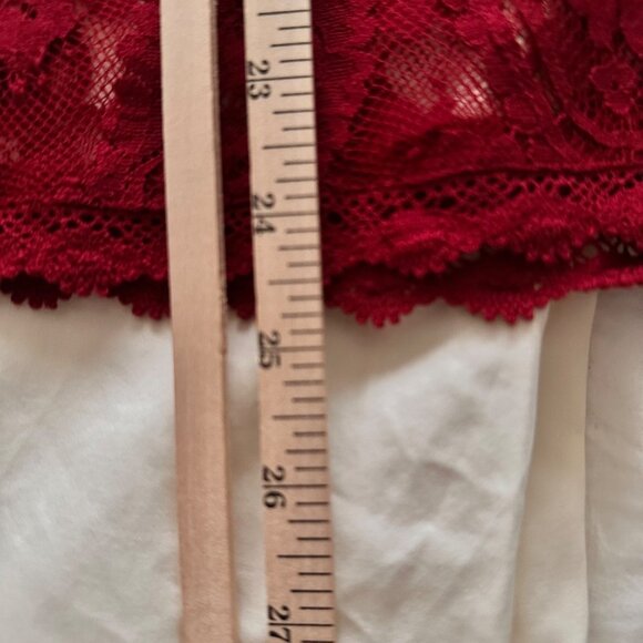 Torrid Womens Lace Blouse High Neck In Rhubarb Red Size 2 (2X) Whimsy - Picture 9 of 11